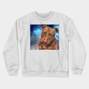 Painting of a Red Nose Pit Bull with a Cigar Crewneck Sweatshirt